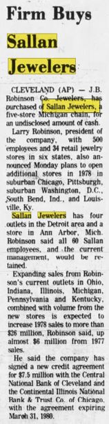 Sallan Jewelers - 1978 - Acquired By Jb Robinson (newer photo)